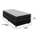 Ver imagem 3 de Cama Box Solteiro Preto e Colchão Ortobom Extra Firme D45