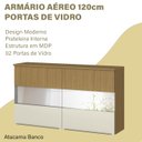 Ver imagem 5 de Armario Aereo 02 Portas com Vidro 120cm 2005808 Atacama Branco Armoveis