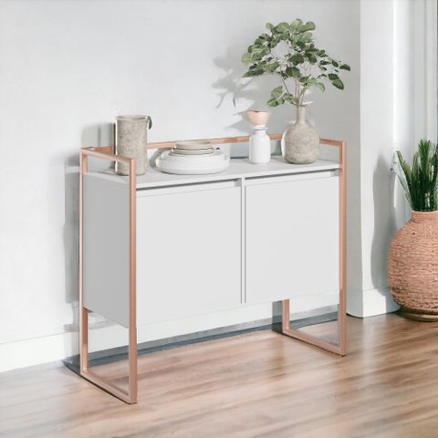 Buffet Junior Industrial 2 Portas Industrial Branco Cobre