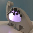 Ver imagem 3 de Luminária RGB Dino Pescoçudo Cinza com Bateria Recarregável