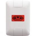 Ver imagem 1 de Conjunto 4x2 com 1 Tomada 2P+T Tramontina Aria 20 A 250 V Branco e Vermelho Tramontina