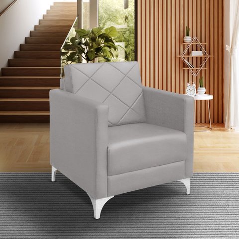 Poltrona Helena Decorativa Clinica e Recepção:cinza