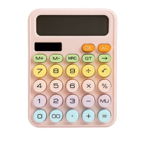 Calculadora de Mesa 12 Dígitos Solar N248841-4 Rosa Quanhe