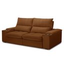 Ver imagem 1 de Sofá Retrátil 3 Lugares com Porta Copo 230cm Andes F05 Veludo Terracota - Mpozenato