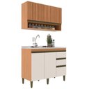 Ver imagem 2 de Cozinha Completa Cecilia 2 Pecas 4 Portas MDP 120cm Freijo-Off White J Carvalho Moveis