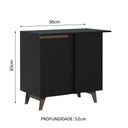Ver imagem 3 de Balcão Armário de Cozinha de Canto 1 Porta Preto Reims Madesa