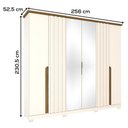 Ver imagem 3 de Guarda Roupa Casal 6 Portas 256 Cm Napoli Nature Off White Henn