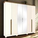 Ver imagem 2 de Guarda Roupa Casal 6 Portas 256 Cm Napoli Nature Off White Henn