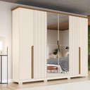 Ver imagem 4 de Guarda Roupa Casal 6 Portas 256 Cm Napoli Nature Off White Henn