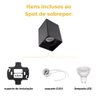 Kit 16 Spot de Sobrepor Quadrat C/16 Lâmpada Led Mr16 - Preto - 2