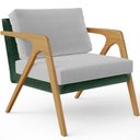 Ver imagem 3 de Kit 02 Poltronas Decorativas Sala Estar Pietra L02 Facto Verde Musgo Linho Cinza - Lyam Decor