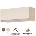 Ver imagem 2 de Armário Aéreo Isabela 80cm 1 Porta MDP-MDF Basculante Amêndoa e Off White Milani