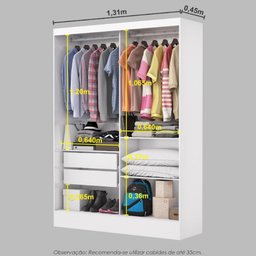 Guarda-roupa Belem Plus 2 Portas de Correr 2 Gavetas com Espelho - 5