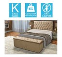 Ver imagem 4 de Kit Baú Recamier + Cabeceira Box Shop King Suede Bege