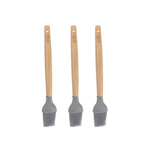 Kit 3 Pincéis Culinário Bambu 24cm Utensílios