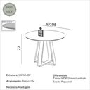 Ver imagem 3 de Mesa de Jantar Redonda 105cm Carvalho Rosé Dalla Costa