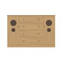 Ver imagem 7 de Cômoda Infantil 125cm 2 Portas com Vidro e 4 Gavetas Pirulito Multimóveis Mp4470 Madeirado