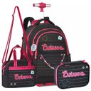 Ver imagem 1 de Kit Mochila Escolar de Rodinhas Luluca com Lancheira e Estojo Preto