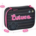 Ver imagem 5 de Kit Mochila Escolar de Rodinhas Luluca com Lancheira e Estojo Preto