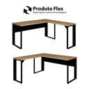 Ver imagem 3 de Mesa L Escrivaninha 120cm X 150cm Pés Metal Mac Pr F5 Cor:macadâmia com Preto