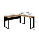 Ver imagem 2 de Mesa L Escrivaninha 120cm X 150cm Pés Metal Mac Pr F5 Cor:macadâmia com Preto