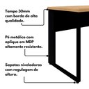 Ver imagem 4 de Mesa L Escrivaninha 120cm X 150cm Pés Metal Mac Pr F5 Cor:macadâmia com Preto