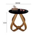 Ver imagem 2 de Mesa Lateral Cebola com Vidro 50cm Preto 50cm