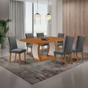 Ver imagem 2 de Mesa de Jantar Milena 180cm Tampo MDF Canto Copo Laminado e 6 Cadeiras Lira