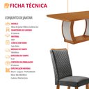 Ver imagem 7 de Mesa de Jantar Milena 180cm Tampo MDF Canto Copo Laminado e 6 Cadeiras Lira