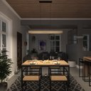 Ver mais imagens de Pendente para Sala de Jantar Industrial Retangular Linear 130cm Moderno