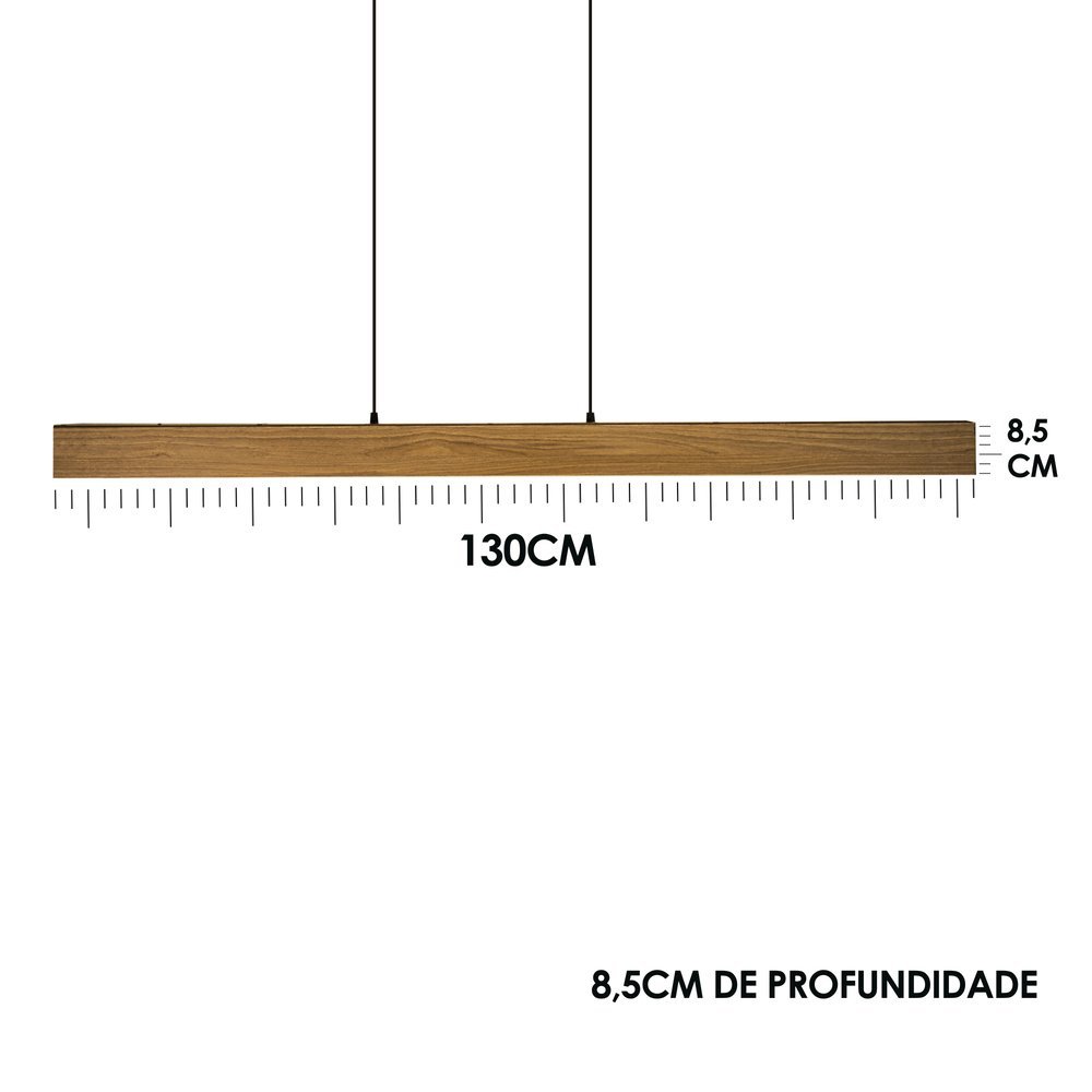 Pendente para Sala de Jantar Industrial Retangular Linear 130cm Moderno - 5