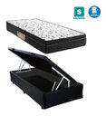 Ver imagem 4 de Cama Box Baú Solteiro Conforto Sintético Preto + Colchão Solteiro Conforto Espuma D23 Com EPS 14x88x