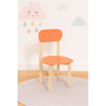 Kit 2 Cadeiras Infantil para Refeitório Assento e Encosto Laranja Base Madeira - 2