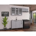 Ver imagem 7 de Cozinha 3 Peças com Balcão, Armário 3 Portas Vidro e Armário Geladeira Titânio Fosco Amoudi