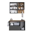 Ver imagem 5 de Conjunto Banheiro Gabinete 80cm com Espelheira Mel/grafite Cj8020