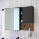 Ver imagem 2 de Conjunto Banheiro Gabinete 80cm com Espelheira Mel/grafite Cj8020