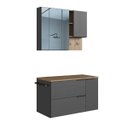 Ver imagem 4 de Conjunto Banheiro Gabinete 80cm com Espelheira Mel/grafite Cj8020