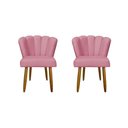 Ver imagem 1 de Kit 02 Cadeiras para Mesa de Jantar Flor Pés Palito Balaqui Decor Rosa