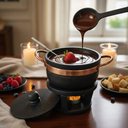Ver imagem 1 de Conjunto Fondue Queijo/Chocolate Panela Pedra Sabão 500 ml + 4 Garfinhos