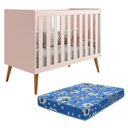 Ver imagem 1 de Berço Americano Isis Rosa com Colchão Baby Physical - Reller Móveis