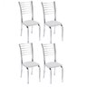 Kit 4 cadeiras Lara cromada para cozinha-Corino branco-Gat Magazine - 1