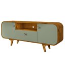 Ver imagem 7 de Rack Bancada para Tv 55 Pol 156cm Demi Naturalle/pistache B02 - Mpozenato