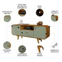 Ver imagem 3 de Rack Bancada para Tv 55 Pol 156cm Demi Naturalle/pistache B02 - Mpozenato
