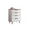 Cômoda Balcão Gaveteiro Quarto Dormitório New Conect 4 Gavetas Organizador Multiuso Branco - 1