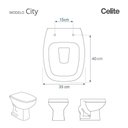 Ver imagem 3 de Tampa de Vaso Poliéster City Branco para Bacia Celite com Ferragem Dourada