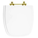 Ver imagem 1 de Tampa de Vaso Poliéster City Branco para Bacia Celite com Ferragem Dourada