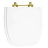 Tampa de Vaso Poliéster City Branco para Bacia Celite com Ferragem Dourada - 1