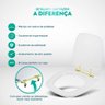 Tampa de Vaso Poliéster City Branco para Bacia Celite com Ferragem Dourada - 5