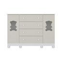 Ver imagem 7 de Cômoda Infantil 125cm 2 Portas com Vidro e 4 Gavetas Fofura Multimóveis Mp4485 Branco/off White