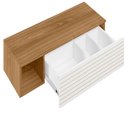 Ver imagem 3 de Penteadeira Mesa de Maquiagem Joy Suspensa 01 Gaveta com Espelho Nature Branco - Abmaza
